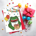GYYsweetus Frog Happy Birthday Card Cute Cartoon Animal Gift Idea