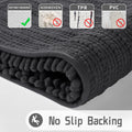 Chenille Bath Mat, 55"x24", Dark Gray