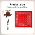 PEUTIER Pet Cowboy Costume Dog Hat & Bandana Brown Red Small