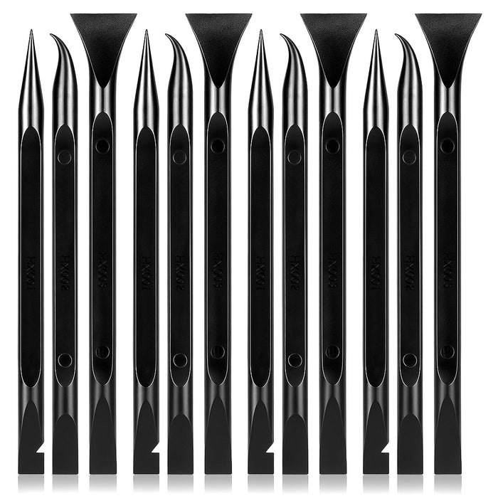 Prasacco 12 Pcs Plastic Scraper Tool Multi-Purpose Pen-Shaped Black