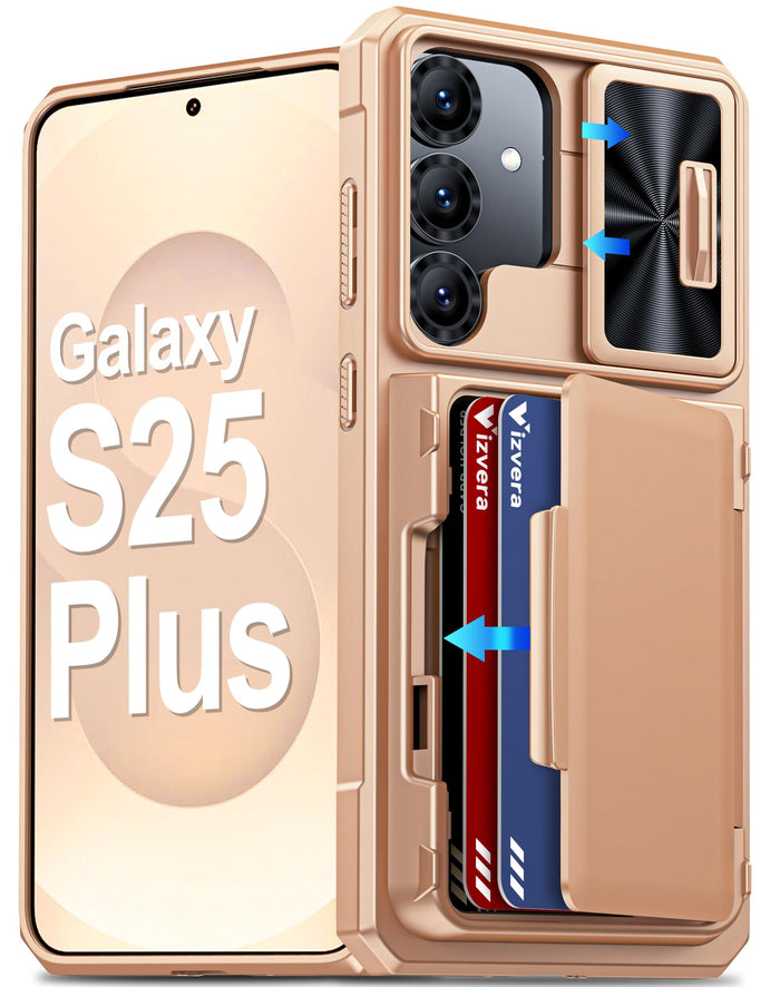 for Galaxy S25+Plus Case Wallet RFID [Cards Holder][Camera Cover][Edge Raised] F