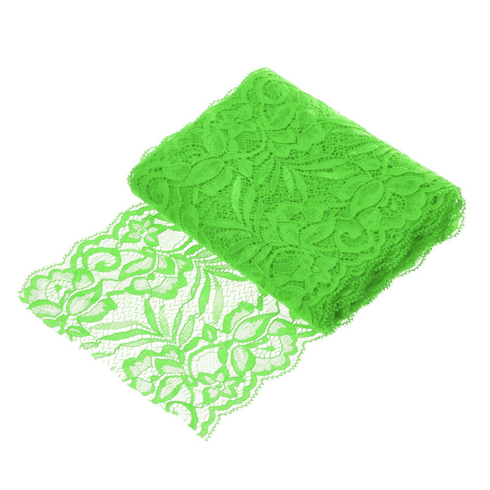 MECCANIXITY 6 Inch Lace Ribbon Floral Trim 5 Yard Green Sewing Craft Decor