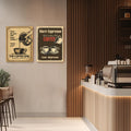 HTTART Vintage Coffee Canvas Wall Art 12x16 Set of 2 Retro Brown