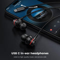 Earphones HiFi Stereo — Wired In-Ear Type C Headphones with Mic & Volume Control