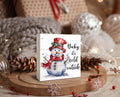 XDFVL Wooden Box Sign Baby It's Cold Outside Snowman Christmas 5x5 Inch