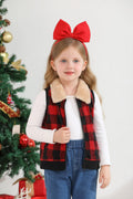 AlisOker Toddler Fleece Buffalo Plaid Puffer Vest Winter Coat Size 3T