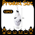 Watayo 12 Pcs Mini Halloween Skull Decorations 4x1.5in White Gauze Wrapped