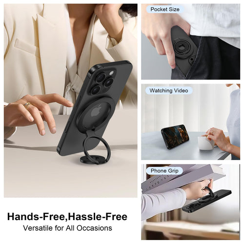 Magnetic Phone Ring Holder — Dual-Sided Finger Grip Kickstand for iPhone 17/16/1
