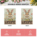 AVOIN colorlife Easter Bunny Garden Flag 12x18 Inch Blue Double Sided