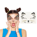 eyigylyo Cat Face Gems Black Cat Temporary Tattoo Halloween Festival Rave