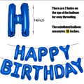 PIGETALE 16in Royal Blue Happy Birthday Balloon Banner 13pcs Aluminum