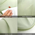 E-Tree Makeup Bag Half Moon Cosmetic Pouch Travel Toiletry Organizer Green
