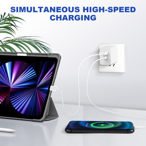 20W Usb-C Wall Charger Block, Usb-C And Usb-Adual-Port Fast Charging，For 17 16 1