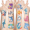 SBOBUY Shark Temporary Tattoos 10 Sheets Birthday Party Supplies Green