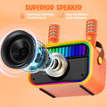 VERKB Karaoke Machine for Kids Portable Bluetooth Speaker 2 Mics Orange