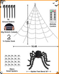 ECOHDT Brighter Spider Webs Halloween Lights 250 Purple LED 16.4Ft 8 Modes