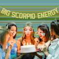 Zatain Big Scorpio Energy Banner Gold Horoscope Astrology Party Decor