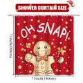 QIONG MENG Gingerbread Christmas Shower Curtain Fabric 71x71 Inch with Hooks