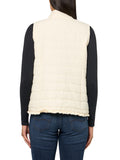 MULTIPLES Women's Plus Size Thru Collar Zip Pocket Quilted Vest, Winter White.