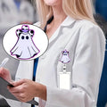 CHAONENG Funny Purple Ghost Nurse Badge Reel Retractable Clip Acrylic ID Holder