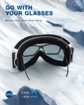 ZIONOR Lagopus Ski Snowboard Goggles UV Protection Anti fog Snow Goggles for Men Women Adult Youth VLT 8.6% White Frame Silver Lens