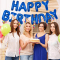 PIGETALE 16in Royal Blue Happy Birthday Balloon Banner 13pcs Aluminum