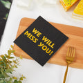 Sllyfo Retirement Party Napkins 5x5in 50PK Black Gold Farewell Decor