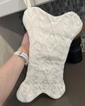 Mayler Yee Dog Christmas Stocking White Knit Bone Shape 16.7x9.6 Inch