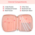 VICUTU Bible Cover Case for Women with Handle Pink Soft Quilted Carrying Bag