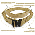 YouchingWld Belt V2 Adjustable Tactical Molle Belt Metal Buckle Khaki 36-46