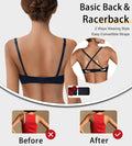 ZYQEXA Wireless Seamless Plunge Bra Black Racerback Size 38C