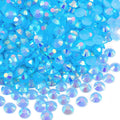 Blinginbox 500pcs 6mm AB Resin Flatback Rhinestones lt.Sapphire AB