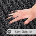 Chenille Bath Mat, 55"x24", Dark Gray