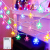 Minetom 4 Pack 30Ft 15 LED Multicolor Snowflake Holiday Lights Waterproof