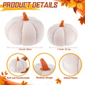 Yookeer 2 Pcs Velvet 3D Pumpkin Throw Pillows White 7''+11''
