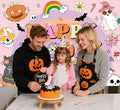 CUMIA Groovy Happy BooDay Banner Backdrop 6x4FT Boho Rainbow Ghost Halloween