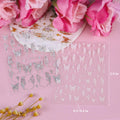 Kikonoke 12 Sheets Laser Butterfly Nail Stickers White Silver Gold 3D Decals