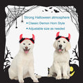 ABLAZEZAI Pet Halloween Devil Horn Headband Adjustable Red Size Large