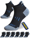 ASLU Athletic Compression Cushioned Ankle Socks Black 6 Pairs Size 6-9