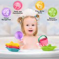 Fajiabao Toddler Bath Toys 6 PCS Colorful Stacking Boat Water Table