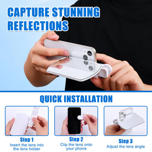 Camera Mirror Reflection Clip — Clip-On Selfie Mirror for Back Camera, Scratch-R