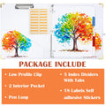 Lattlefnki Cute 3 Ring Binder 1 Inch Round Clipboard White 5 Dividers 8.5x11
