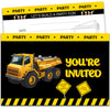 XIAOPNN Construction Birthday Party Invitation Boys, 30 Cards With 30 Envelopes