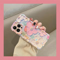 Iphone 15 Pro Case, Colorful Retro Oil Painting Printed Flower Laser Glossy Patt