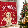 QIONG MENG Gingerbread Christmas Shower Curtain Fabric 71x71 Inch with Hooks