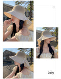 CAOCEFA Womens UPF50 Mesh Sun Hat Wide Brim Neck Flap Off White