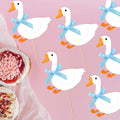 JDIYMI One Silly Goose Cupcake Topper Baby Shower Birthday Party 20pcs Blue