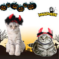 ABLAZEZAI Pet Halloween Devil Horn Headband Adjustable Red Size Large
