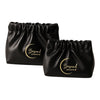 Beyond Shadow Brand Wrinkled 2-Pouch Travel Makeup Bag Black Small & Medium
