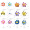 VZDIOR Colorful Flowers Straw Toppers 10mm Red Rose 12 Pack Pack-12A